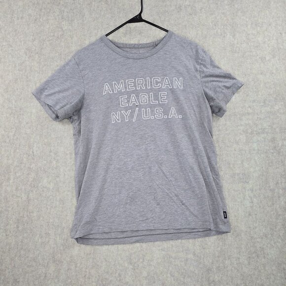 American Eagle NY/USA Graphic Tee M Grey - Picture 1 of 7